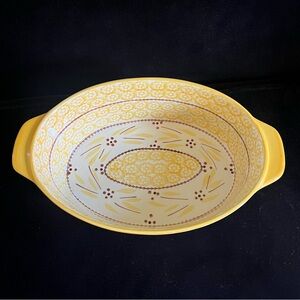 Oval Baker Temp-tations by Tara "Old World Yellow" Ceramic 12”x7.5”x3”